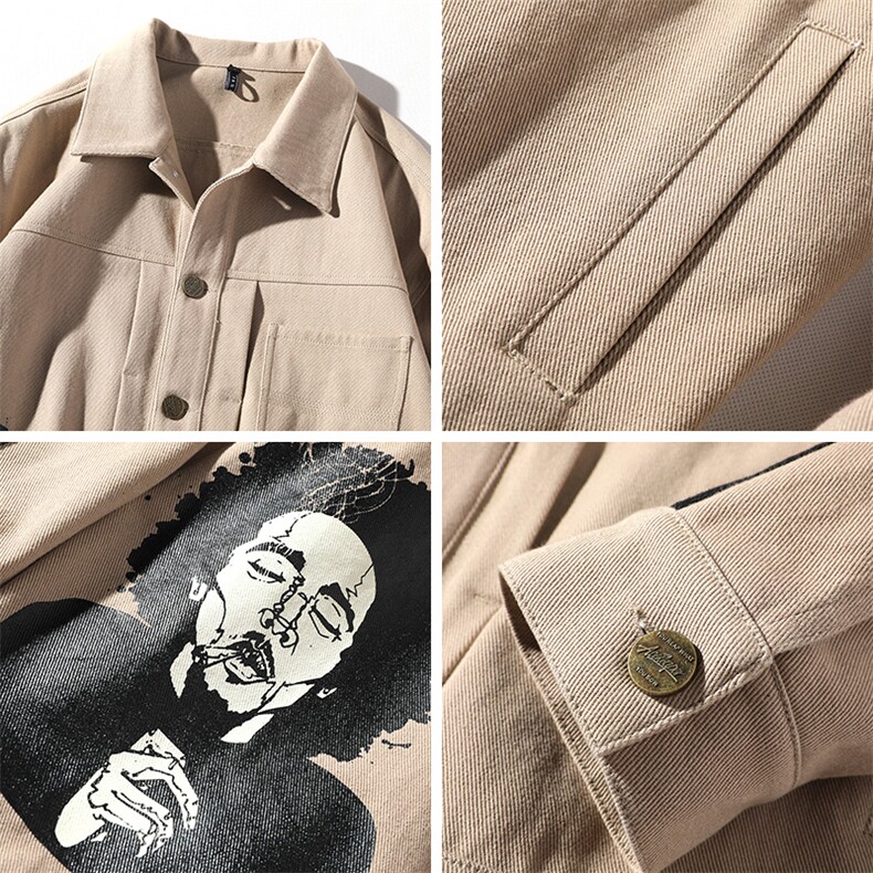 A003-HJ013-P40秋装新款人头印花翻领夹克男装外套凹凸墙,男装夹克,电商A003
