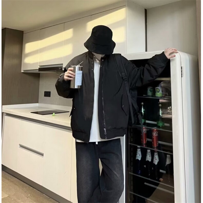 棒球夹克男春秋季休闲高级感宽松飞行员外套J12-P60,男装夹克,星座1109-3