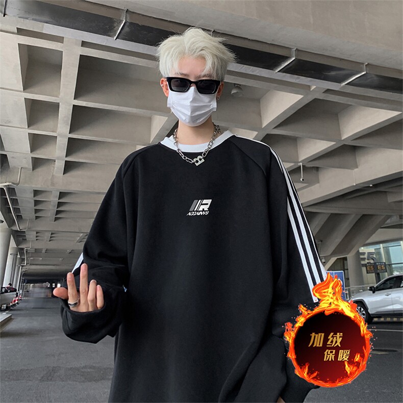 抖音得物供货 提供视频 秋冬重磅美式宽松织带圆领卫衣0306图片