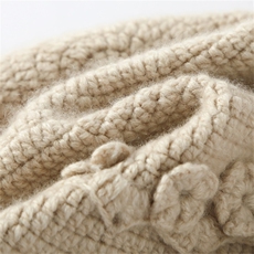 2025年秋季时尚百搭通勤简约休闲加厚钩花渔夫帽，帽子，众皇羊绒