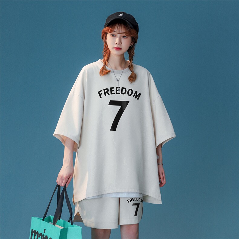 中性风23夏季时尚潮流冰丝字母休闲运动套装TZ910P65控88,男装休闲套装,A247A