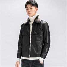PY98皮毛一体羊羔毛男外套网红快手同款加绒机车服，男装皮衣，电商D310（原电商305）
