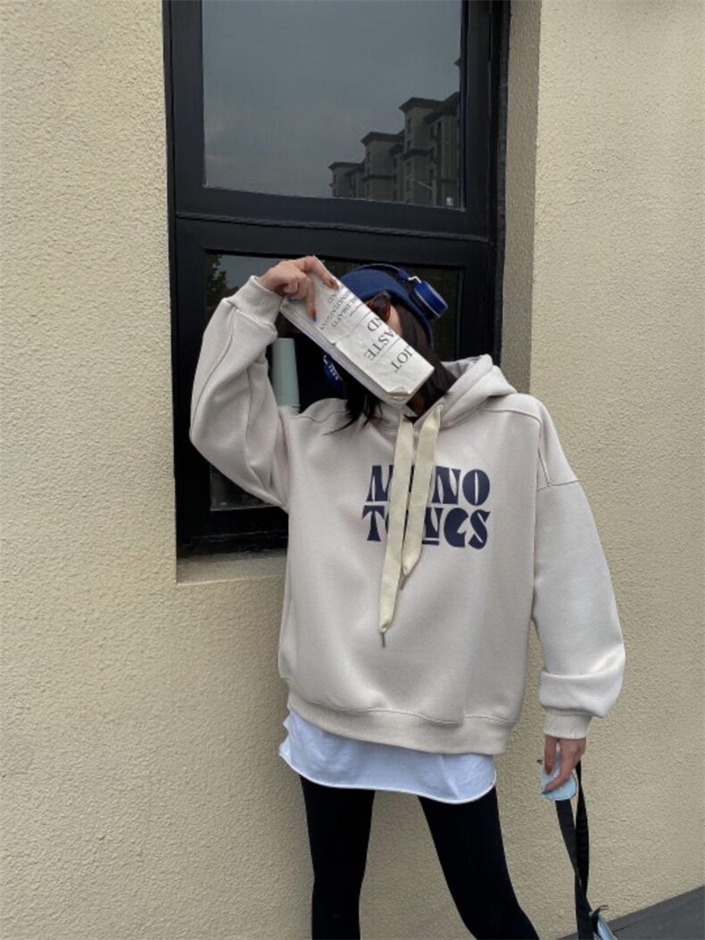 时尚休闲加绒卫衣，女装卫衣/绒衫，泽妤