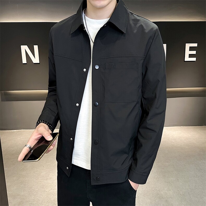 WT1907-P85秋季翻领夹克男士简约上班潮流休闲衬衫领外套，男装夹克，星座703-1
