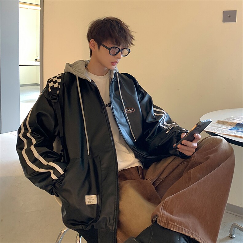 J53-P85港风PU皮夹克外套男---现货~现货~现货！，男装夹克，星座1408-1