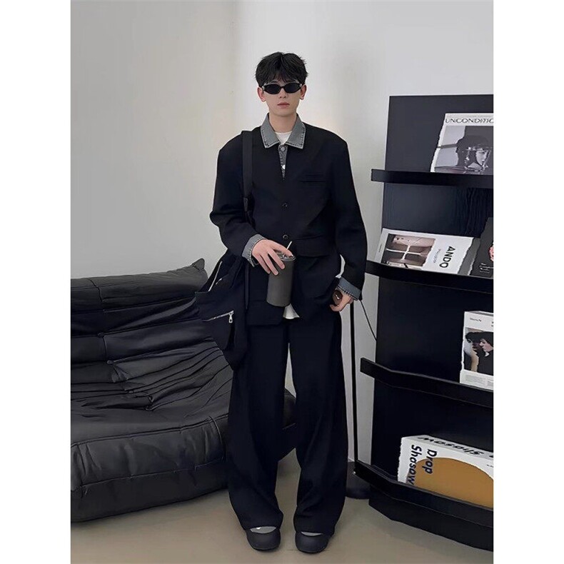 现货 美士假两件牛仔西装外套JK0134-P95图片