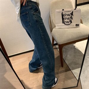 三色直筒牛仔裤图片