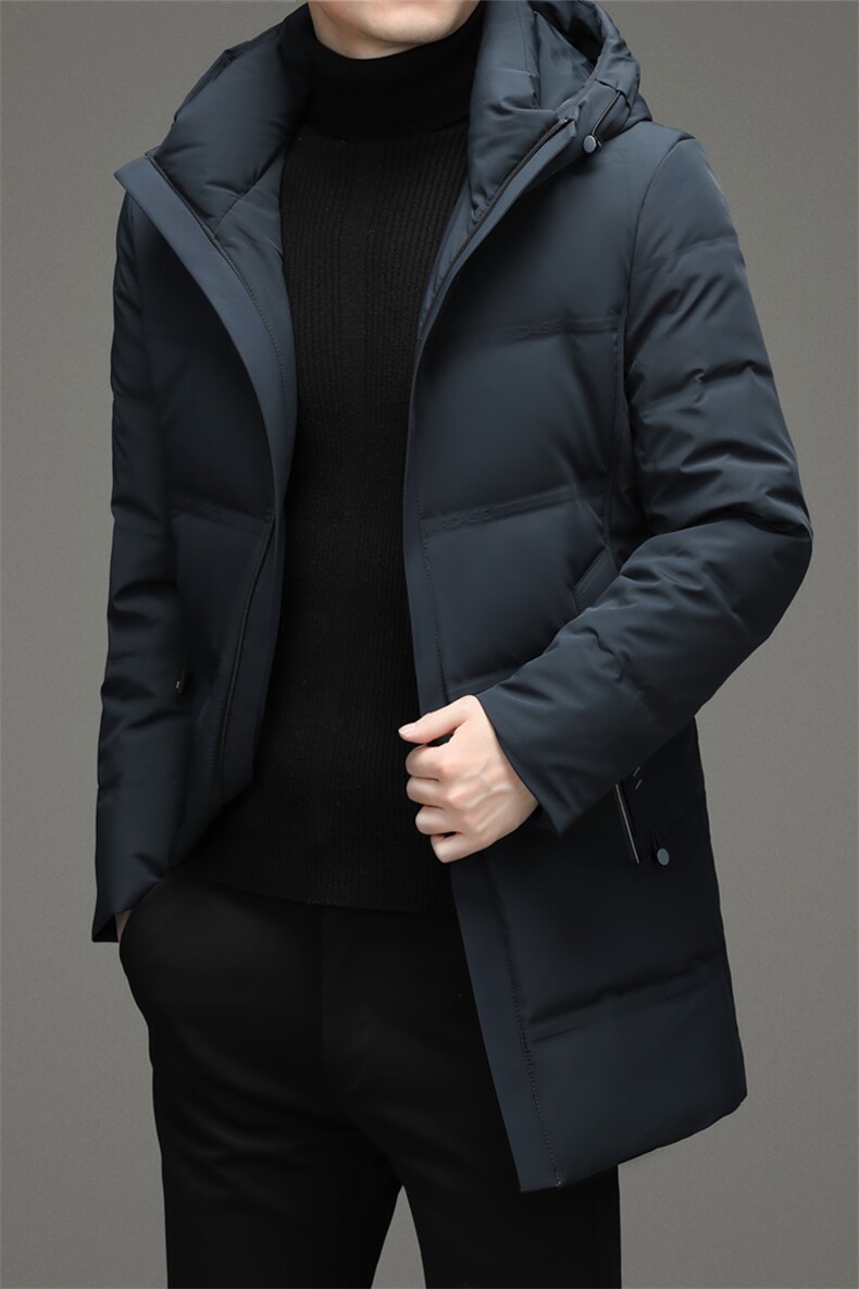 2023冬季新款中长款羽绒服爸爸装加厚连帽纯色外套DFLDY1013-P315,男装羽绒服,电商B212（原钱塘6029）
