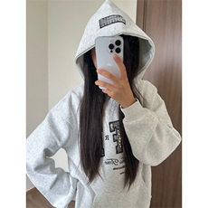 5457-P53小香风刺绣贴布+钉珠后包领卫衣薄款/加绒，女装卫衣/绒衫，星座617A-2