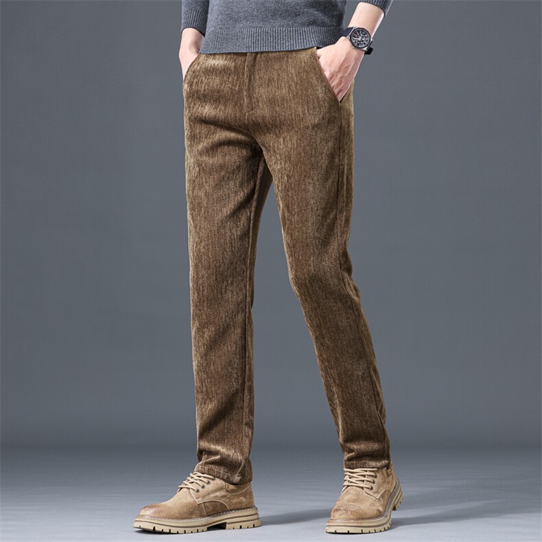 重磅力荐高端定织竖条雪尼尔厚款直筒休闲裤男裤子K113HP70,男装休闲裤,星座914