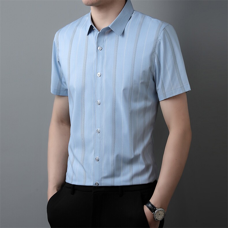 ZG1389男式2023年夏季新款衬衫男短袖商务时尚休闲衬衣男装P55图片