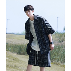 小香风印花织带短衬DCS9018P45短裤DK8797P40套装DTZ9028P85，男装牛仔裤，星座227-7