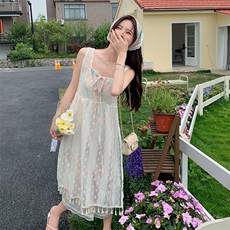 新款现货主推度假风三件套连衣裙9852-P125-K178，女装连衣裙，2C129