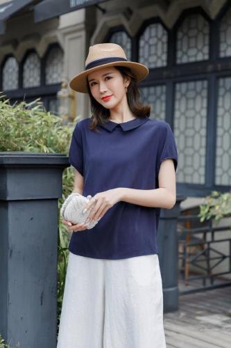 重磅真丝系列翻领上衣,女装,依姿黛