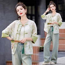 新中式刺绣盘扣薄款外套女春夏2024新款国风撞色高级感防晒衣上衣，女装短外套，众宇琦