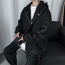 暗黑系春秋宽松外套男士ins韩版潮流机能风工装夹克百搭SY32-p65，男装夹克，星座1008-2