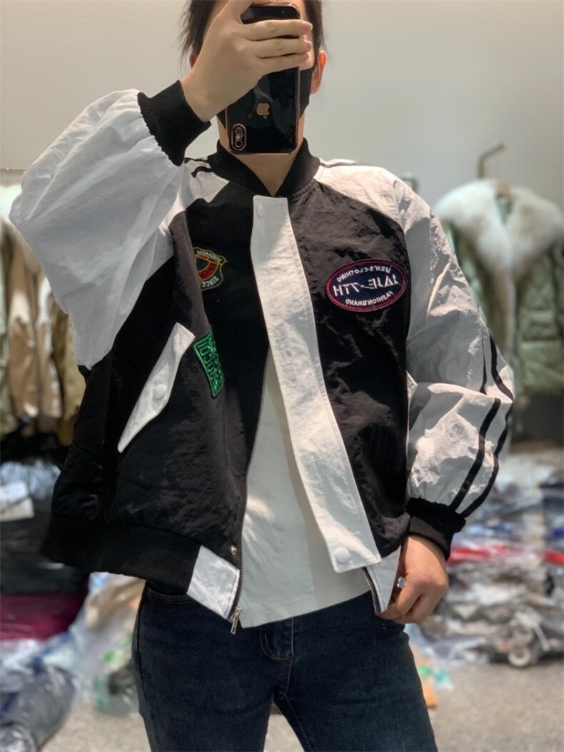 春季新款潮牌撞色拼接棒球服外套欧货,女装其它,L·H·X