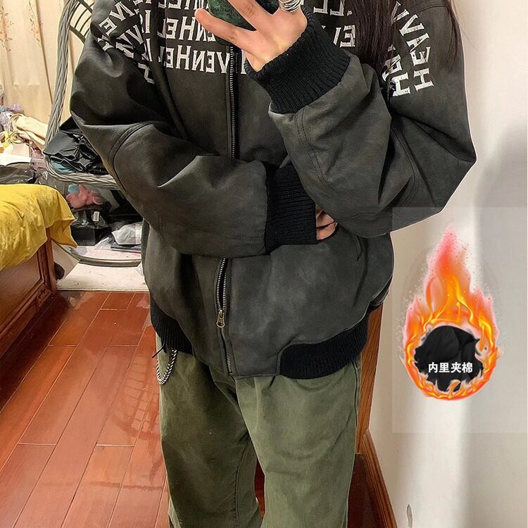 棒球服外套男2024春秋季新款高级感痞帅宽松夹克棉衣夹棉加厚,男装夹克,星座506A