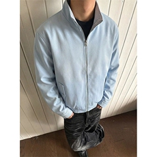 春季条纹拼接夹克美式立领时尚上衣外套男C64149-TP60108，男装夹克，电商A102