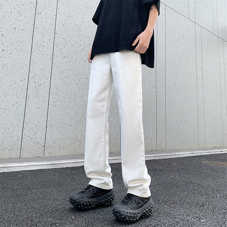 港风大码美式高街修身直筒男女高腰牛仔裤 XZ213-NZ7097-P60控88图片