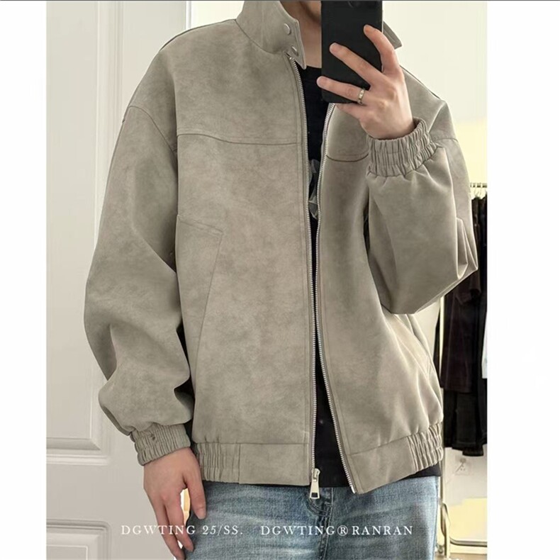 现货网图扎染pu皮衣短款外套立领美式棒球服皮夹克PY112，男装皮衣，星座417-3