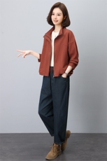 2024秋装新款女装宽松显瘦短款外套百搭休闲上衣潮流时尚夹克，女装短外套，悦见她