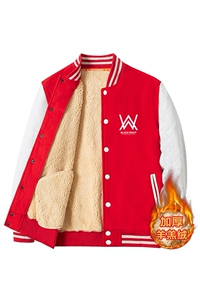 冬季羊羔绒大码宽松棒球服上衣简约百搭卫衣XZ102A-4-304-P65图片