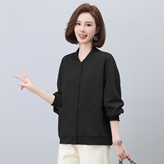 春季新款宽松显瘦纯色短外套女韩版百搭休闲上衣，女装短外套，希欧阁