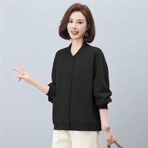 春季新款宽松显瘦纯色短外套女韩版百搭休闲上衣图片