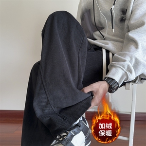 加绒休闲裤男宽松灯芯绒弯刀裤 K3657-P45加绒P55 控68加绒控78图片