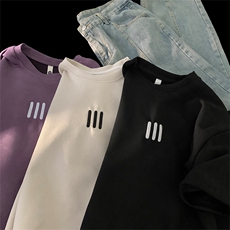 主推款美式麂皮绒刺绣短袖T袖HD045-D020-P25控38，男装T恤，星座914-4