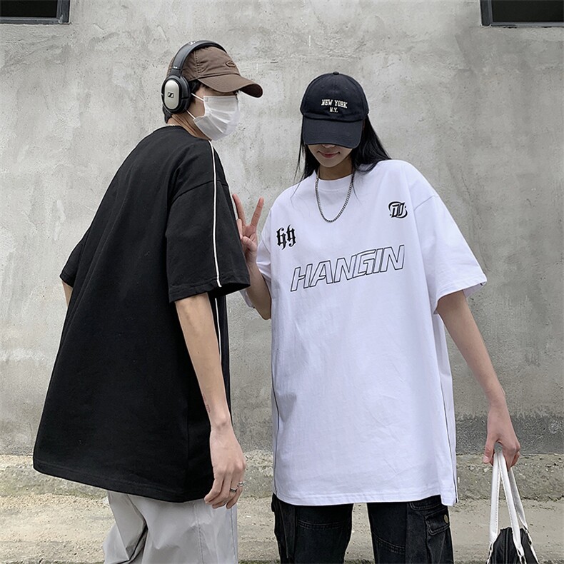 情侣装夏装新款高街潮牌印花短袖T恤情侣宽松半袖潮D251P38男类,男装T恤,电商A335-1（原A458）