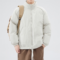 现货冬季美式休闲加厚雪山外套夹克立领纯色三防户外工装棉服，男装夹克，电商A486-1