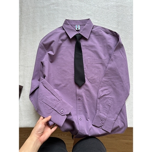 棉纯棉衬衫成衣水洗休闲衬衫男女宽松纯色衬衣 GC15-P35图片
