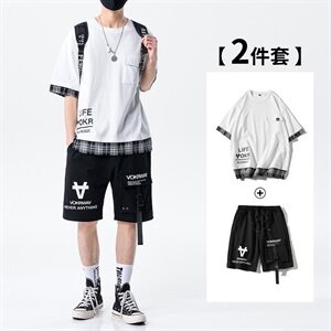 2021夏季短袖套装男士新款潮牌男装t恤DS653T图片