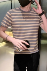 红夏装青年圆领条纹痞帅体恤男休闲上衣男士T301A-1/T38/P45，男装T恤，星座301A-1