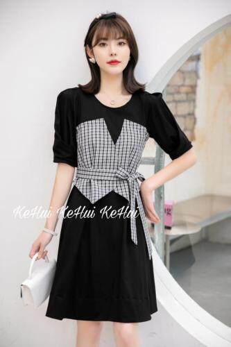 【现货】夏季新款黑白格抹胸连衣裙，胸罩，珂 慧