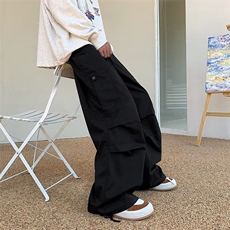 2023日系秋季新款休闲宽松口袋潮抽绳束脚工装裤XZ212-QAK915-P48，男装工装外套，星座212