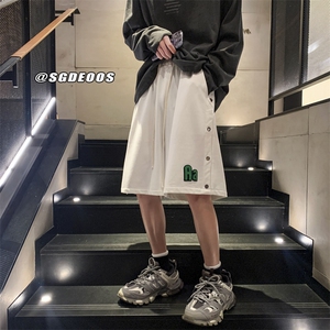 2023 夏季排扣短裤潮牌宽松休闲裤运动裤313A-1-KK285-P45控价58图片