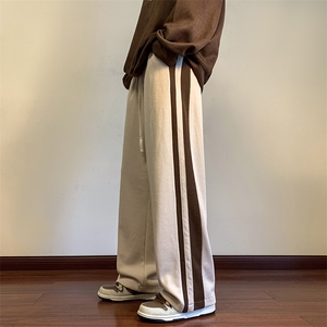KP728 P40港风休闲裤男宽松直筒拖地裤卫裤图片