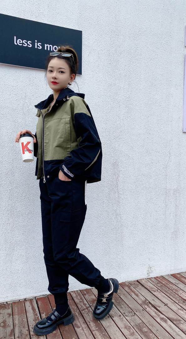 秋季新款撞色拼接工装套装，女装职业装，帝瀛 DY