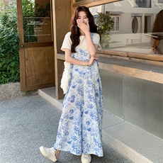碎花吊带阔腿裤2C317A-8519-P125-K175，女装休闲裤，2C317A