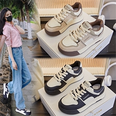 真皮小白鞋女2023秋季新款厚底运动鞋低帮休闲女鞋圆头板鞋女，女鞋休闲鞋，电商A223