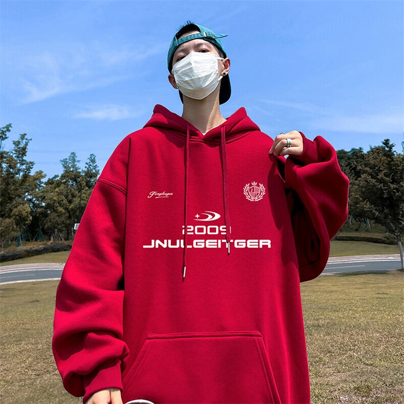 抖音得物供货可提供视频秋冬重磅美式宽松连帽卫衣DL2301,男装卫衣,电商A486