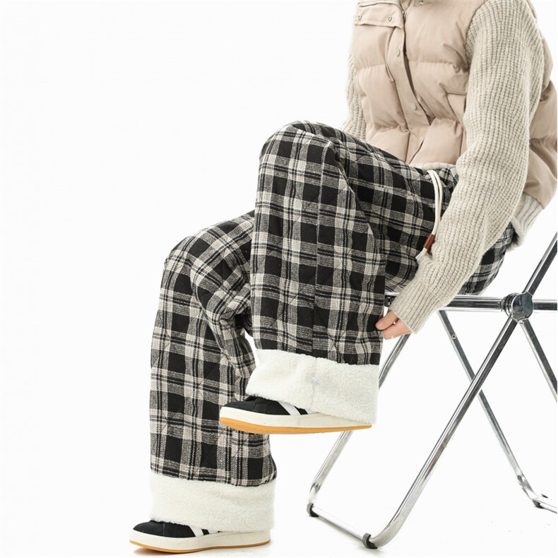 【现货】A165-K9202-特P65含18%羊毛羽绒棉裤格子加厚休闲裤，男装棉裤，电商A165