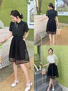 洋气款，波点套装裙，两色、三个尺码,女装职业装,依柏璐(1F)