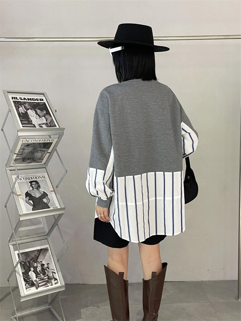 拼接假两件衬衫，女装衬衫，雷洛奇丽