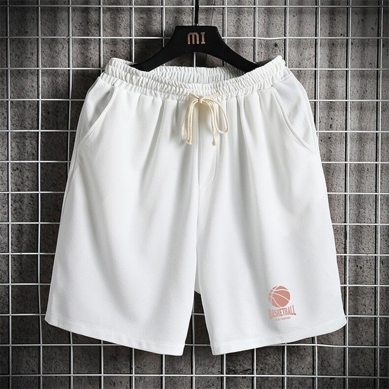 MK37237-P15冰丝短裤男士大码宽松休闲五分裤男运动中裤网格,男装休闲裤,电商A040A