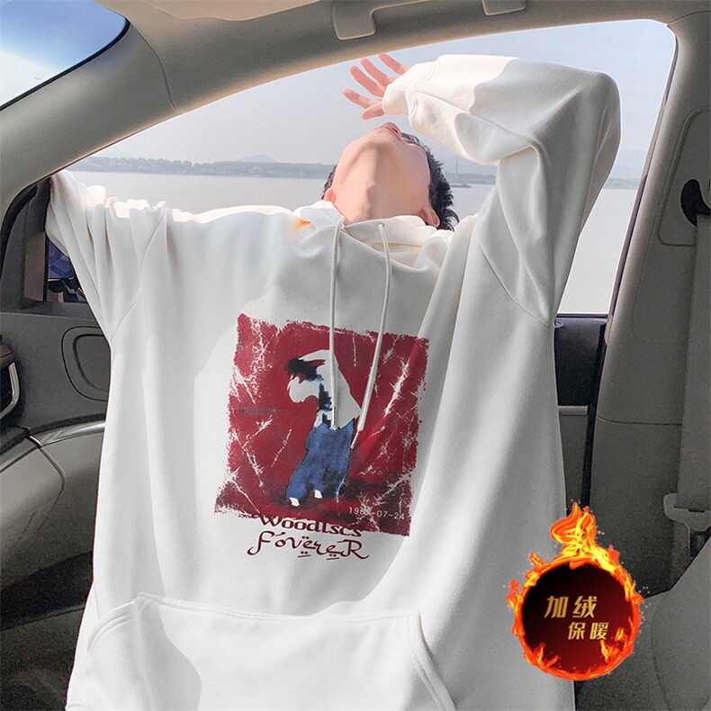 抖音得物供货可提供视频秋冬重磅美式宽松连帽卫衣DL2077,男装卫衣,电商A486