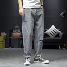 20男新款潮精品牛仔裤破洞休闲日系裤子714-1，男装牛仔裤，星座1404-3